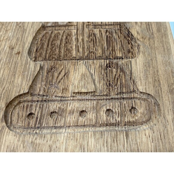 WOOD MOLD Cookie Speculaas Springerle Wooden HAND CARVED Man Woman Primitive - Picture 13 of 16
